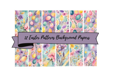 12 Spring Easter Patterns Background Sheets