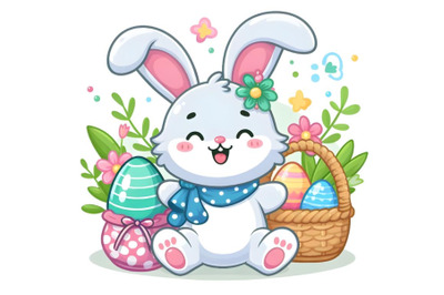 Cute easter bunny vector illustration