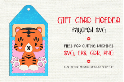 Baby Tiger | Birthday Gift Card Holder | Paper Craft Template