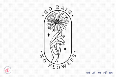 No Rain No Flowers, Flower Quote SVG