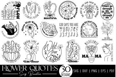 Flower Quotes SVG Bundle