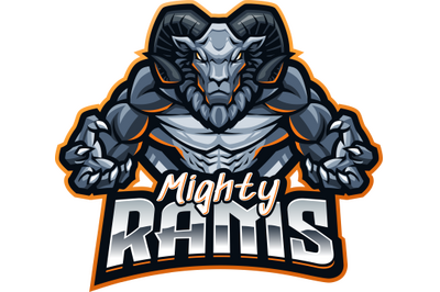 Mighty rams esport mascot logo design