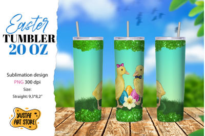 Easter tumbler sublimation.Cute easter ducks couple tumbler