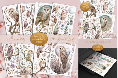 Watercolor Owls Decoupage Sheets