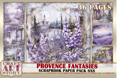 Provence journal Scrapbook Paper Pack,8x8 papers