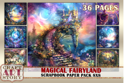 Magic Fairyland journal Scrapbook Paper Pack,8x8 fantasy