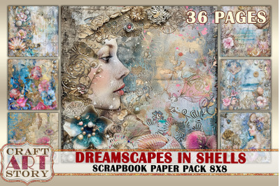 Dreamscapes journal Scrapbook Paper Pack,8x8 fantasy shells