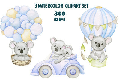 watercolor koala clip art Baby Koala. Auto  balloon little animals cli