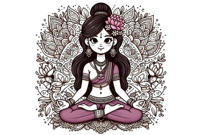 Beautiful Girl in Lotus pose