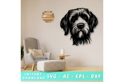 Wirehaired Pointing Griffon Laser SVG Cut File, DXF