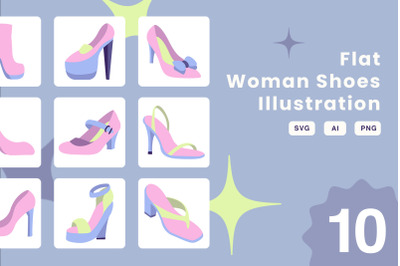 Flat Woman Shoes - Illustration