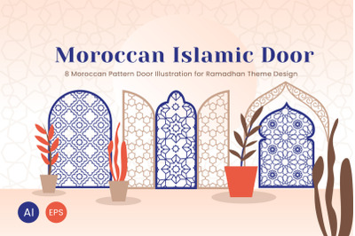 Moroccan Islamic Door - Illustration