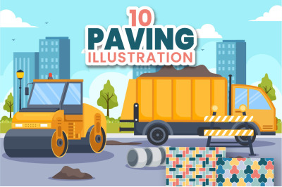 10 Paving Vector Illustration