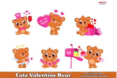 Cute Valentine Bear Cartoon ClipArt