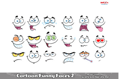 Cartoon Funny Faces ClipArt 2