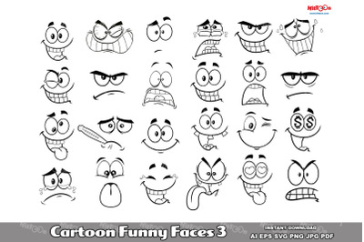 Cartoon Funny Faces ClipArt 3