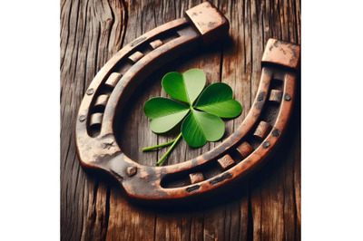 Old lucky horseshoe background