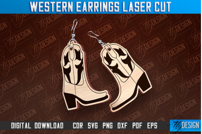 Western Earrings Laser Cut | Accessories Laser Cut Design | CNC Files