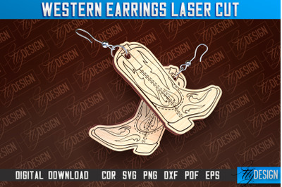 Western Earrings Laser Cut | Accessories Laser Cut Design | CNC Files