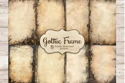 Gothic Frame Junk Journal Pages | Digital Collage Sheet
