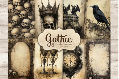 Gothic Junk Journal Pages | Vintage Digital Collage Sheet