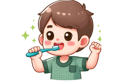 kid brushing teeth