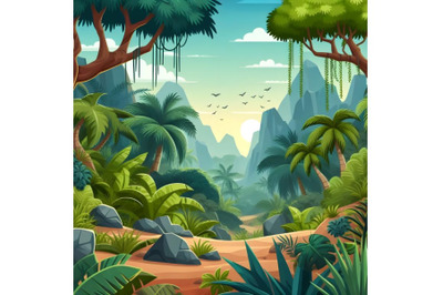 cartoon jungle background