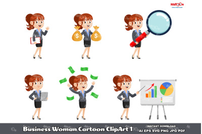 Business Woman Cartoon ClipArt 1