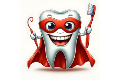 Tooth funny cartoon character