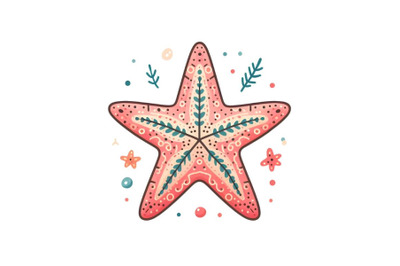 Cute Cartoon starfish on a white background