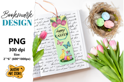 Happy Easter Bookmark printable. Easter duck bookmark