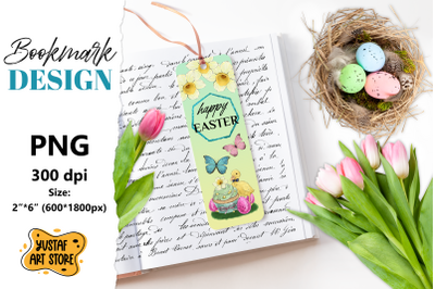 Happy Easter Bookmark printable. Easter duck bookmark