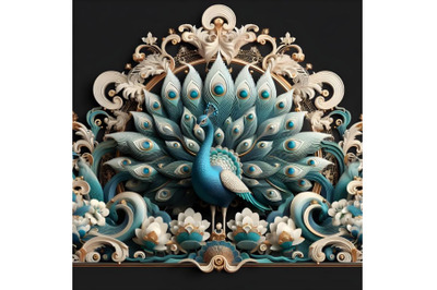 3D High Peacock Decoration