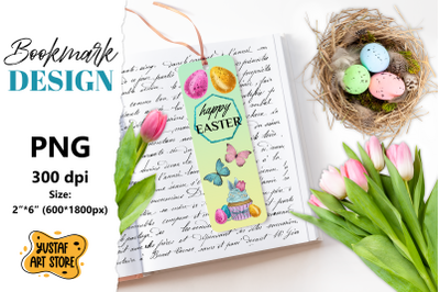 Happy Easter Bookmark printable. Easter cupcake bookmark