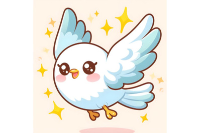 cute white Flying bird