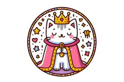 King Cat Fairy Tale Character Girly Sticker