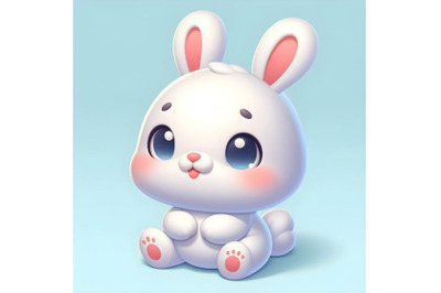 Cute white baby 3d Rabbit