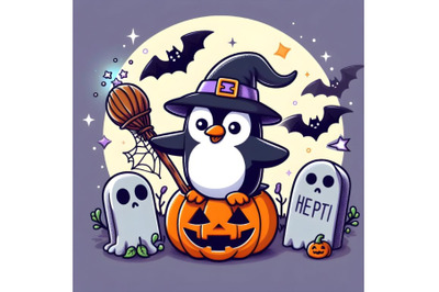 Halloween Penguin Wizard