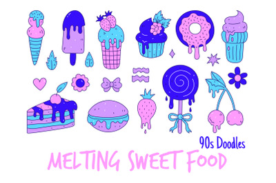 Melting Sweet Food 90s Doodles