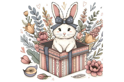 Bunny in a gift box