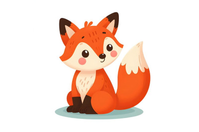 Adorable fox sitting