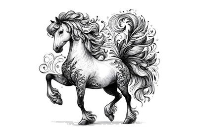 Beautiful horse free drawing