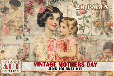 Vintage Mothers Day Junk Journal Pages,mothers love