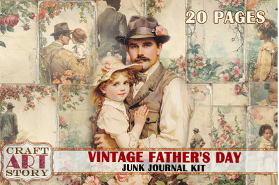 Vintage Fathers Day Junk Journal Pages, dad journal