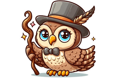 Cute hand drawing hd color cute owl