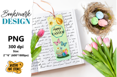 Happy Easter Bookmark printable. Easter chick bookmark PNG