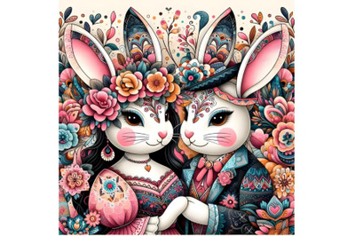 Cute couple bunny