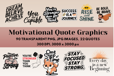 Motivational Quote Graphics Bundle Pack