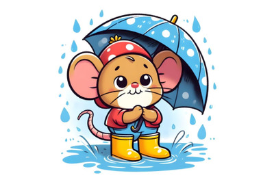 little Jerry with umbrella