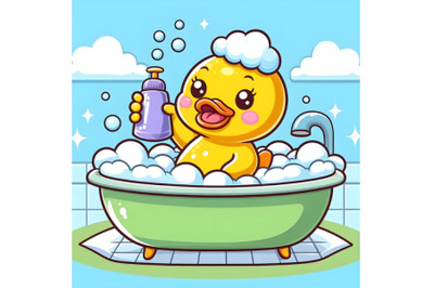 Duck Bubble Bath Cartoon Character